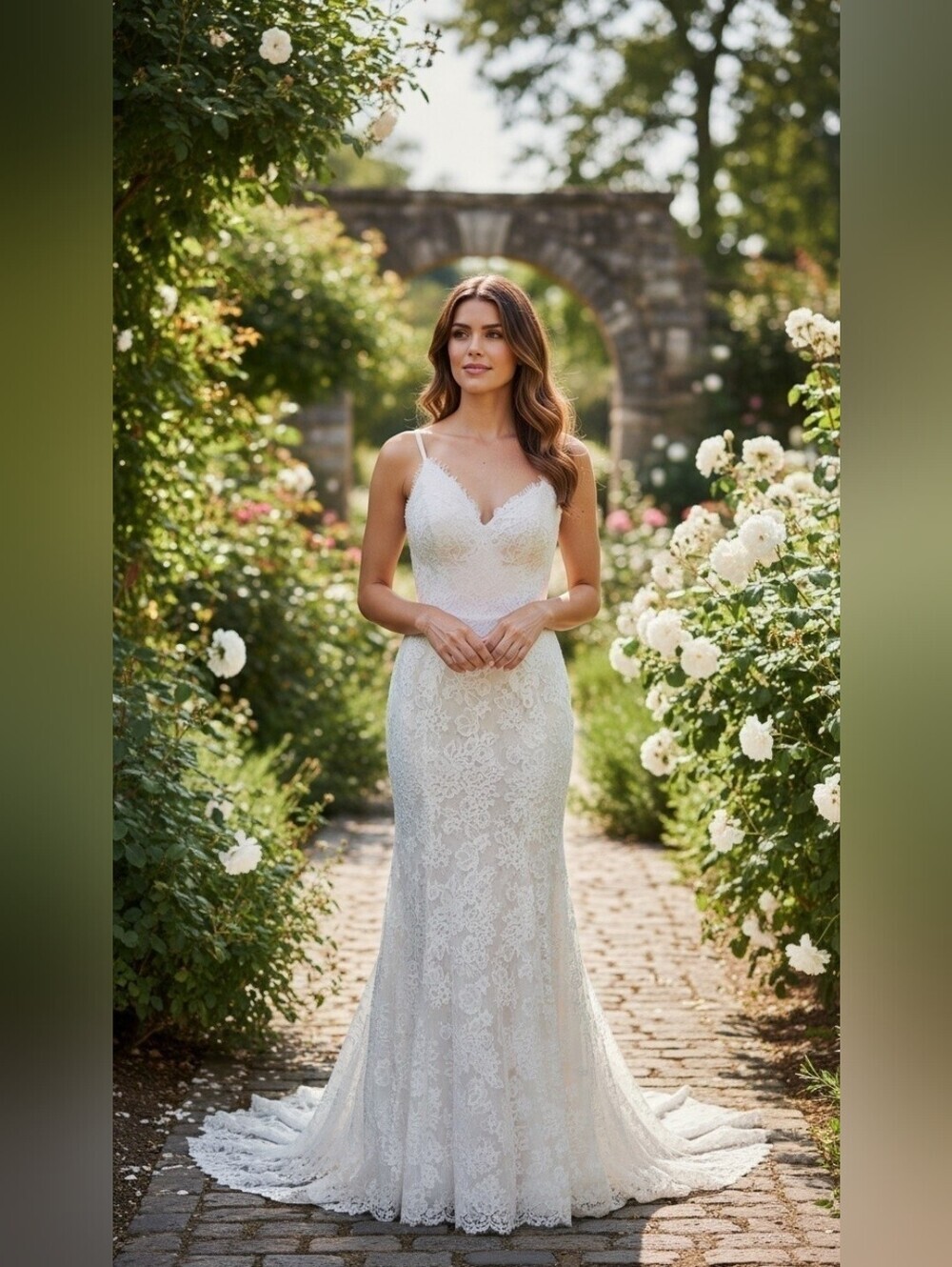 Elegant White Lace Wedding Dress